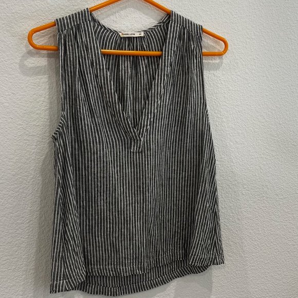 Marine Layer Tory Tank in Black/White Stripe - Picture 6 of 12